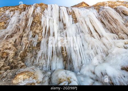 Le Cap Blanc-nez sous la glace, Frankreich, Côte d'opale, hiver Stockfoto