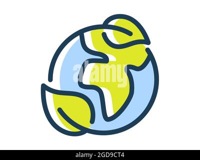 Speichern Sie die Umwelt des Planeten Natur Ökologie einzelne isolierte Symbol mit Bindestrich oder gestrichelte Linie Stil Vektor-Illustration Stockfoto
