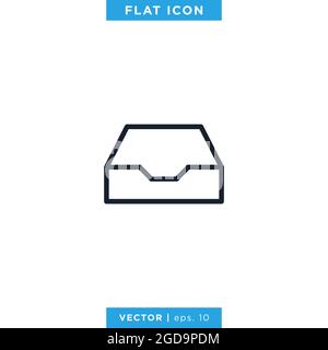 Design-Vorlage für Symboldarstellung für Archivspeicher. Bearbeitbare Kontur. Vektor eps 10. Stock Vektor