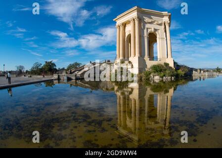 Promenade du Peyrou in Montpellier, Chateau d Eau Stockfoto