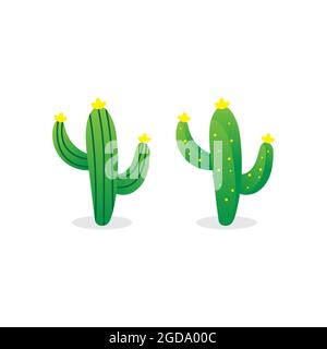 Cactus Icon Design Template Vektorgrafik Stock Vektor