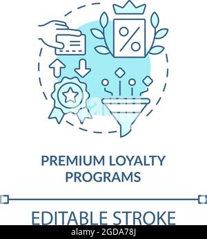 Blaues Konzeptsymbol für Premium-Treueprogramme Stock Vektor