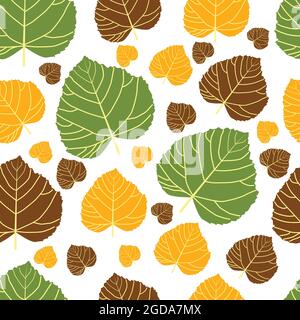 Verschiedene Dimensionen Blätter von Tilia auf transparentem Hintergrund. Stock Vektor