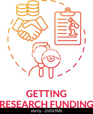 Symbol für das Konzept der Förderung von Forschungsgradienten Stock Vektor