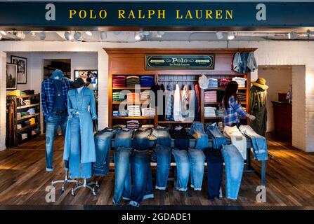 Hongkong, China. August 2021. Die amerikanische Modemarke Ralph Lauren speichert und in Hongkong. (Foto von Budrul Chukrut/SOPA Images/Sipa USA) Quelle: SIPA USA/Alamy Live News Stockfoto