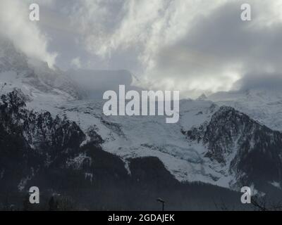 Paysages : vue du Petit train de Chamonix en hiver Stockfoto