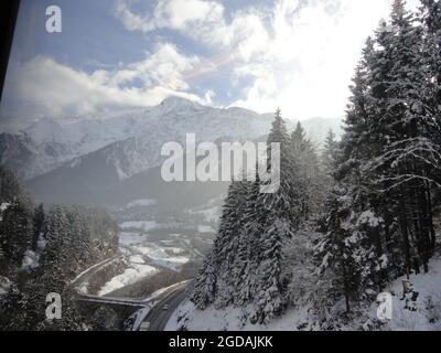 Paysages : vue du Petit train de Chamonix en hiver Stockfoto