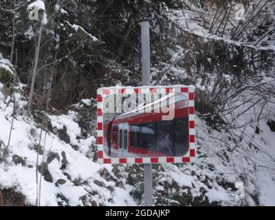 Paysages : vue du Petit train de Chamonix en hiver Stockfoto