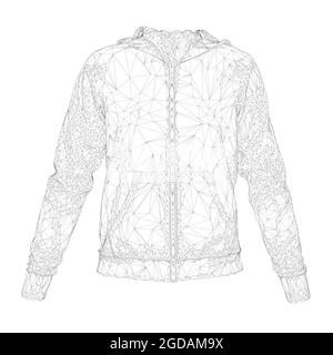 Niedriger Poly-Blazer-Rahmen mit isolierten Taschen auf weißem Hintergrund. 3D. Vektorgrafik. Stock Vektor