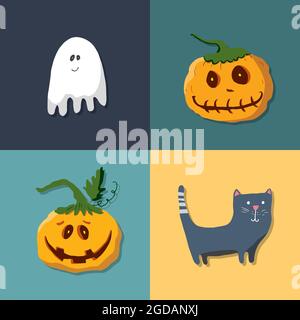 Halloween Icons Set, Design-Elemente, Vektor-Illustration. Stock Vektor