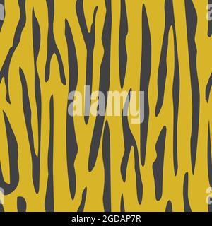 Nahtloses Tierhautmuster. Gestreifte Tiger Haut Textur Hintergrund für Mode, Druck, Tapete und Stoff. Vektor- und Illustrationsdesign. Stock Vektor