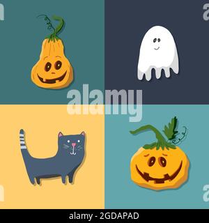 Halloween Icons Set, Design-Elemente, Vektor-Illustration. Stock Vektor