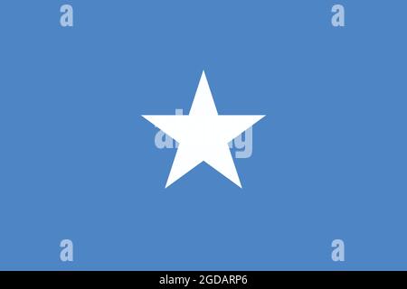 Nationalflagge von Somalia Originalgröße und Farben Vektordarstellung, Calanka Soomaaliya oder somalische Flagge entworfen von Mohammed Awale Liban, Somali Stock Vektor