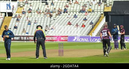 Birmingham, Großbritannien. August 2021. Erste Innings Somerset in bat Men's Cricket - Royal London One Day Cup- Warwickshire / Somerset Credit: SPP Sport Press Foto. /Alamy Live News Stockfoto