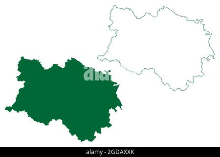 Kannauj Distrikt (Uttar Pradesh State, Republik Indien) Karte Vektorgrafik, Skizze Kannauj Karte Stock Vektor