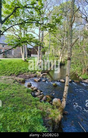 Einkaufszentrum Milton of Crathes, Kunstverkaufszentrum und Bahnhof, Royal Deeside Railway, Banchory, Aberdeenshire, Highland Region, Schottland, Vereinigtes Königreich Stockfoto