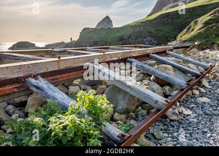 Abandones Gleitschiene in der Grafschaft Donegal - Irland. Stockfoto