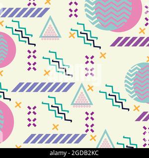 Memphis Hintergrund mit abstrakten bunten geometrischen Form, kann für Banner Verkauf verwendet werden, Tapete, für, Broschüre, Magazine Cover, Poster, Usw. Stock Vektor