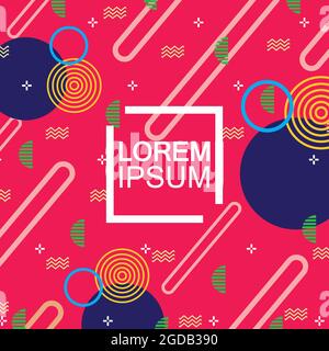 Memphis Hintergrund mit abstrakten bunten geometrischen Form, kann für Banner Verkauf verwendet werden, Tapete, für, Broschüre, Magazine Cover, Poster, Usw. Stock Vektor