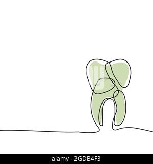 Dental Linie Kunst Zeichnung Illustration Vektor Vorlage Stock Vektor