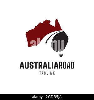 Australische Straße Logo Design Illustration Vektor Vorlage Stock Vektor