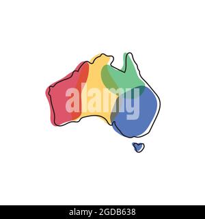 Australien Karte Logo Design Illustration Vektor Vorlage Stock Vektor