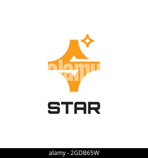 Vorlage für Design mit S-Stern-Logo im Buchstaben Stock Vektor