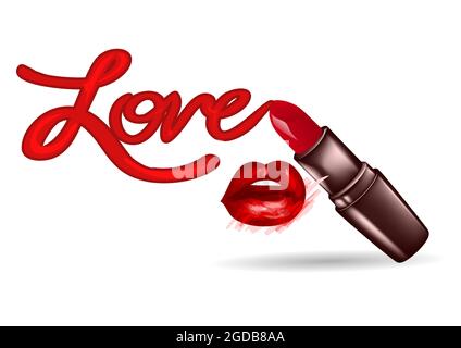 Lippenstift-Vektordarstellung isoliert auf Weiß Stock Vektor