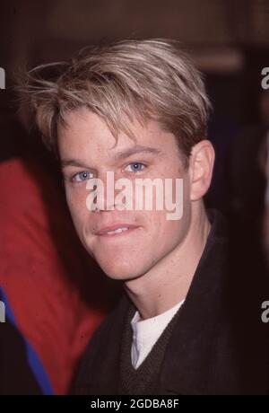 Matt Damon filmt „Rounders“ am 13. Januar 1998 in New York City. Foto: Henry McGee/MediaPunch Stockfoto