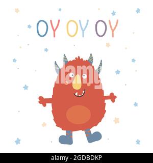 Monster bunt. Niedliche Cartoon kawaii gruselig lustige Baby-Charakter. Frohe Halloween. Vektorgrafik Stock Vektor