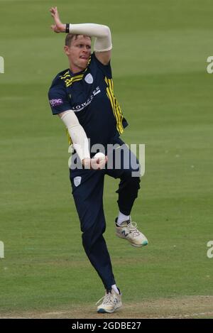 CHESTER LE STREET, GROSSBRITANNIEN. 12. AUGUST während des Royal London One Day Cup Spiels zwischen Durham County Cricket Club und Hampshire County Cricket Club in Emirates Riverside, Chester le Street am Donnerstag, 12. August 2021. (Kredit: Will Matthews | MI News) Kredit: MI News & Sport /Alamy Live News Stockfoto