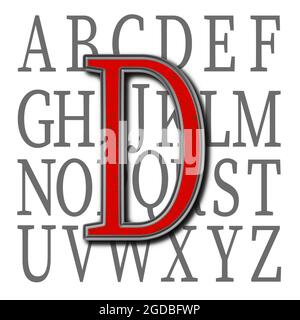 Monogramm des Großbuchstaben D ; Design: Stony Stockfoto