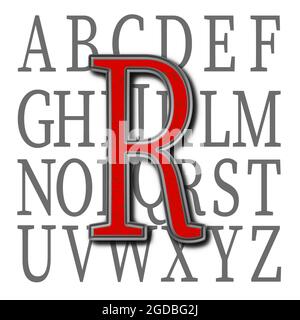 Monogramm des Großbuchstaben R ; Design: Stony Stockfoto