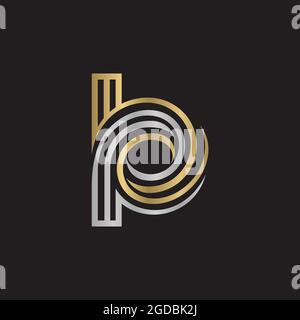Alphabet Initialen Logo PB, BP, B und P Stock Vektor