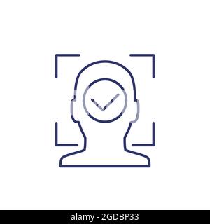 Gesichtserkennungssymbol, biometrische Gesichtserkennung Stock Vektor