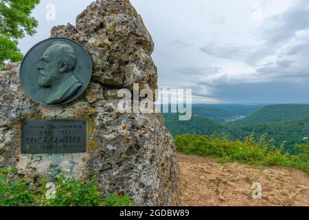 Entlang des Wanderweges Wasserfallsteig, Biosphärenreservat Schwäbische Alb, Baden-Württemberg, Süddeutschland, Europa Stockfoto