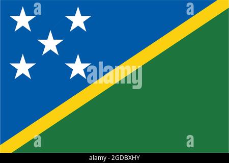 Die Flagge der Salomonen weht im Wind. Hintergrundtextur. Honiara. 3d-Illustration. 3d-Rendering. Stockfoto