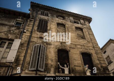 Landschaftsansicht der alten mittelalterlichen Stadt Avignon, Frankreich Stockfoto