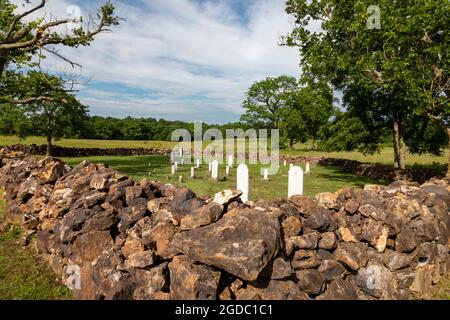 Diamond, Missouri - der Carver Friedhof am George Washington Carver National Monument. Die Gräber von Moses und Susan Carver befinden sich hier, auf dem Bauernhof Stockfoto