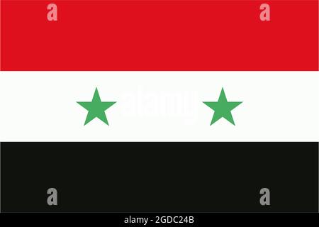 Flagge der Arabischen Republik Syrien weht im Wind. Hintergrundtextur. Damaskus. 3d-Illustration. 3d-Rendering. Stockfoto