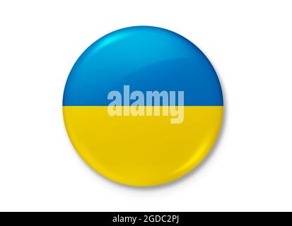 Rendering der Ukraine-Flagge. Perfekt zum Bedrucken von T-Shirts, Postern, Wandgemälden, Tassen, Gläsern, Sonnenliegen, Banner, Roll-ups und andere Aufdrucke Stockfoto