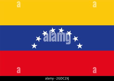 Flagge der Bolivarischen Republik Venezuela weht im Wind. Hintergrund Textur Caracas. 3d-Illustration. 3d-Rendering. Stockfoto