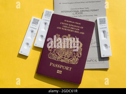 Reisepass und internationaler Führerschein. Stockfoto