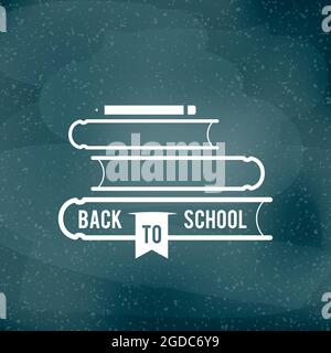 Zurück zur Schule. Willkommen zurück bei der Schule Label. Vektorgrafik, flaches Design Stock Vektor