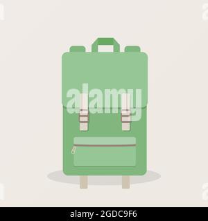 Symbol für isolierten Rucksack. Rucksack für Schule, Wirtschaft, Camping, Straße, Reisen und Tourismus. Vektorgrafik, flaches Design Stock Vektor