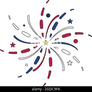 Isolierte farbige Feuerwerk Explosion Symbol Vektor-Illustration Stock Vektor