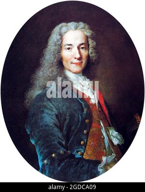 Titel: Porträt von Voltaire Schöpfer: Nicolas de Largilliere Medium: Öl auf Leinwand Ort: Musee de la Ville de Paris, Musee Carnavalet, Paris, Frankreich; Stockfoto