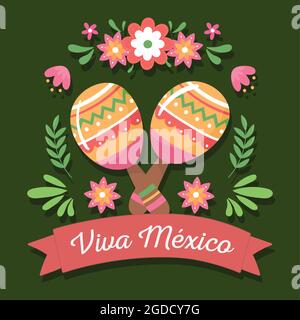 viva mexico-Karte Stock Vektor