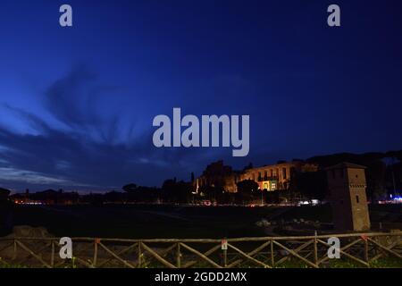 Circus Maximus bei Nacht - Rom, Italien Stockfoto