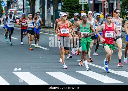 Sapporo, Hokkaido, Japan. August 2021. Suguru Osako (JPN) Leichtathletik : Männer-Marathon während der Olympischen Spiele 2020 in Tokio in Sapporo, Hokkaido, Japan . Quelle: Takeshi Nishimoto/AFLO/Alamy Live News Stockfoto